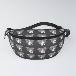 Grey and White Pit Bull Fanny Pack