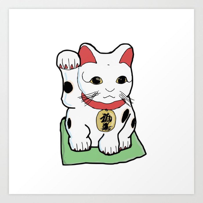 Chinese Lucky Cat / Maneki Neko/ Art Print by Didi Design | Society6