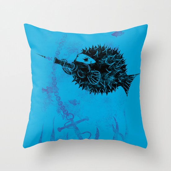 Blowgun Fish Throw Pillow
