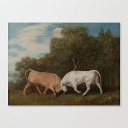 George Stubbs Bulls Fighting 18th Century Artwork Canvas Print