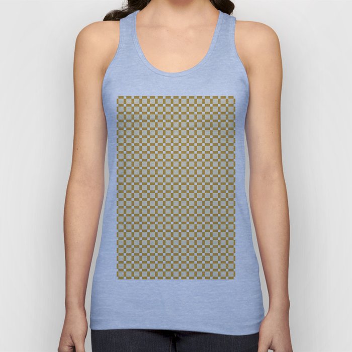 Ivory white brown geometrical abstract squares pattern Tank Top