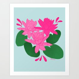 Water Lilies Pink Art Print