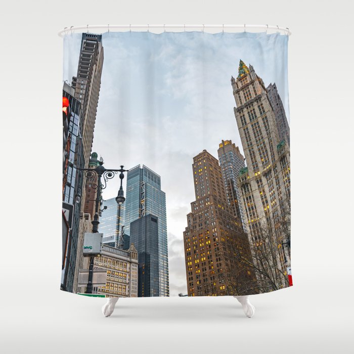 New York City Golden Hour Shower Curtain