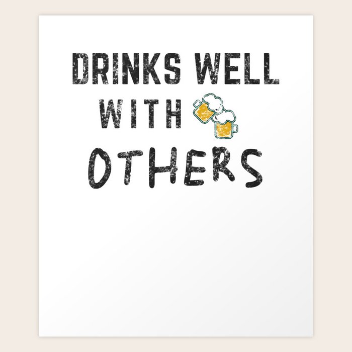 Irish Beer Drinking Design Funny Beer Mugs Graphic Art Print
