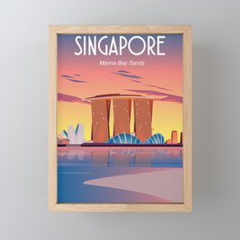 Singapore travel poster Framed Mini Art Print