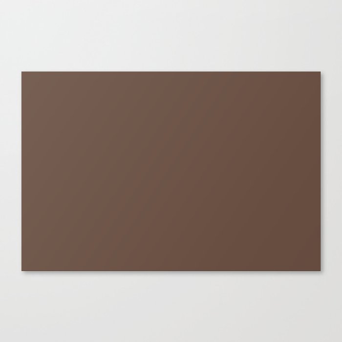 Dark Brown Solid Color Pairs Pantone Soft Silt 18-1232 TCX Shades of Brown Hues Canvas Print