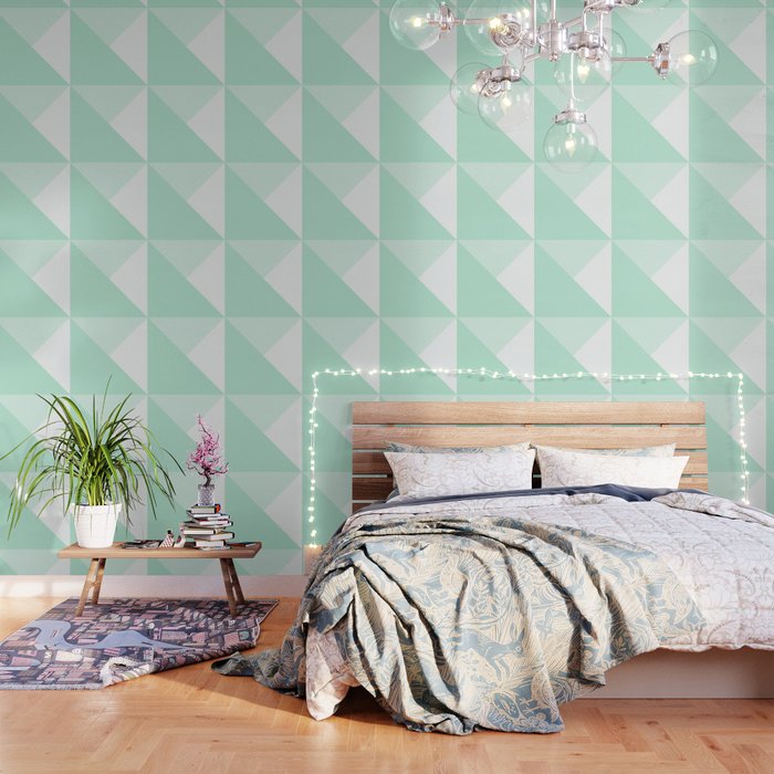 Mint Green Geometric Triangle Solid Color Block Spring Summer