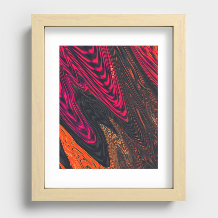 FUNKY OIL 1 - Red Recessed Framed Print