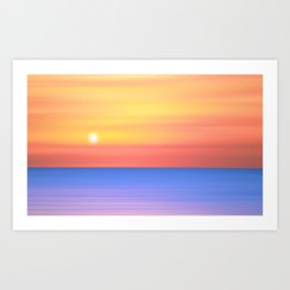 Yellow and Blue Abstract Sunset Art Print