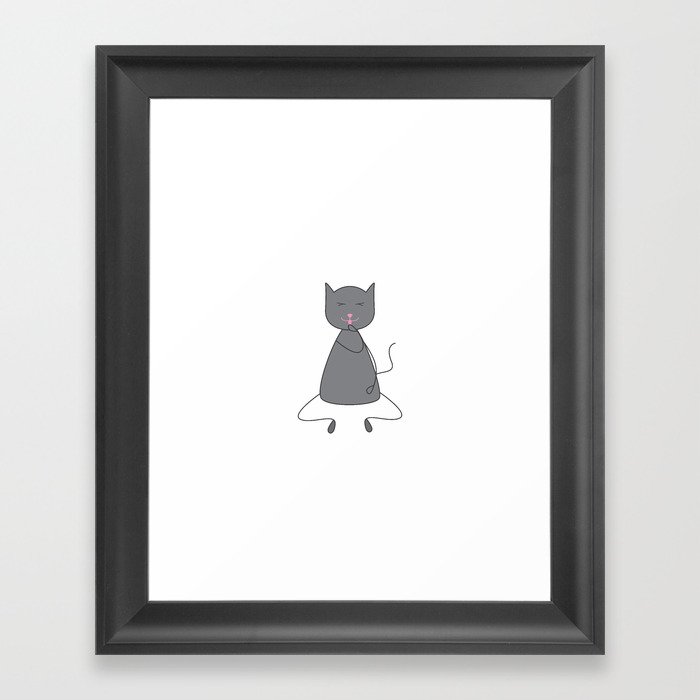 Cute grey colored cat Framed Art Print