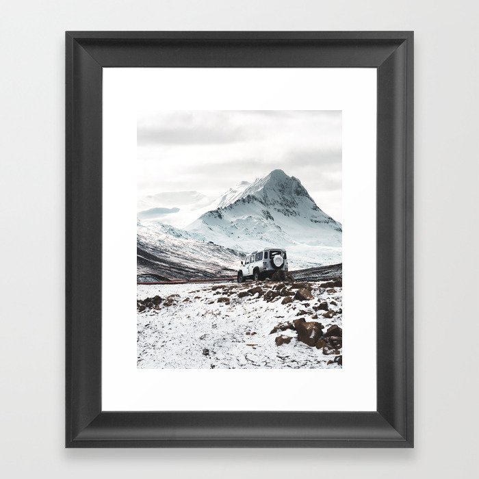 on the road in iceland Framed Art Print
