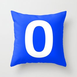 Number 0 (White & Blue) Throw Pillow