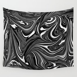 Black White Grey Marble Wall Tapestry