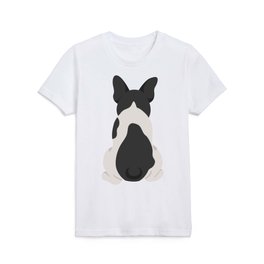 Backside French Bulldog Black White Kids T Shirt