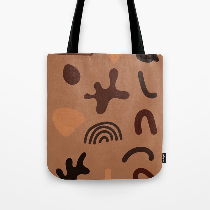 Abstract Organic Shapes - Brown Aesthetic Tote Bag