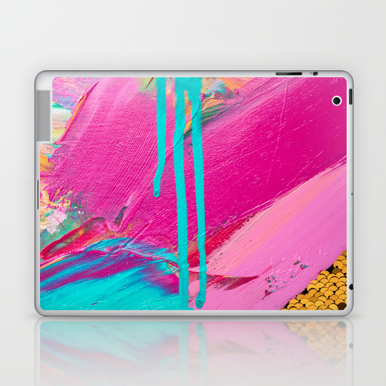 Abstract Acrylic Brushstrokes And Sequins Laptop Ipad Skin By Katetoluzakova Society6