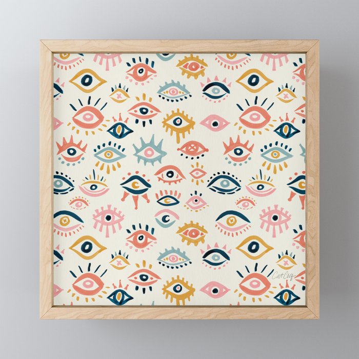 Mystic Eyes – Primary Palette Framed Mini Art Print
