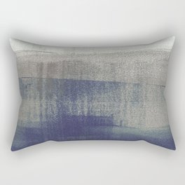 Navy Blue and Grey Minimalist Abstract Landscape Rectangular Pillow