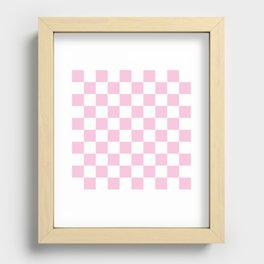 Pale Pink Checkerboard Pattern Palm Beach Preppy Recessed Framed Print