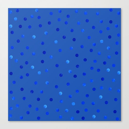 Unique Blue Polka Dots Pattern Canvas Print