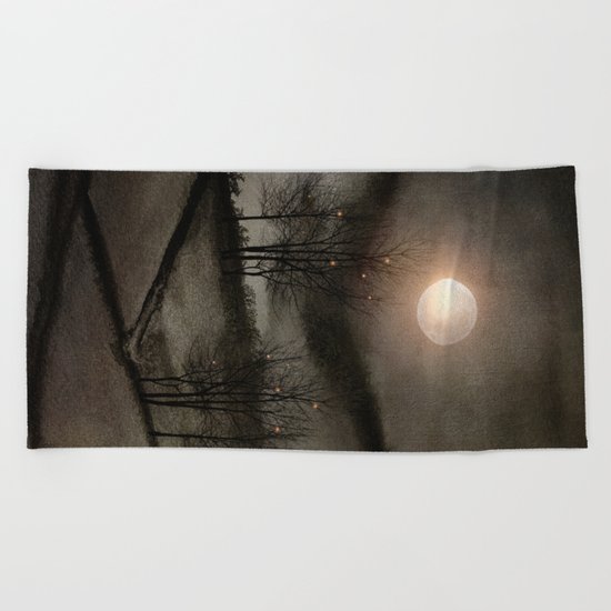 Calling The Moon II Beach Towel