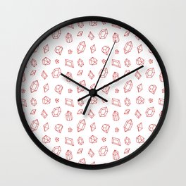 Red Gems Pattern Wall Clock