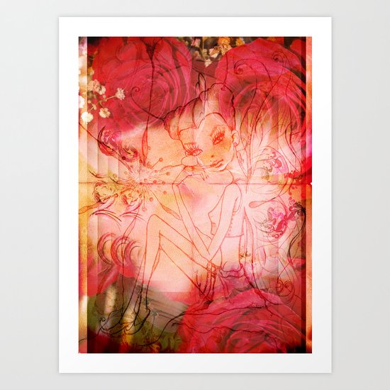 girl butterfly Art Print