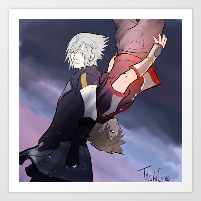Riku And Sora Art Print By Tashicorvus Society6 Sora imitating riku, haha, so cute and funny~! riku and sora art print by tashicorvus