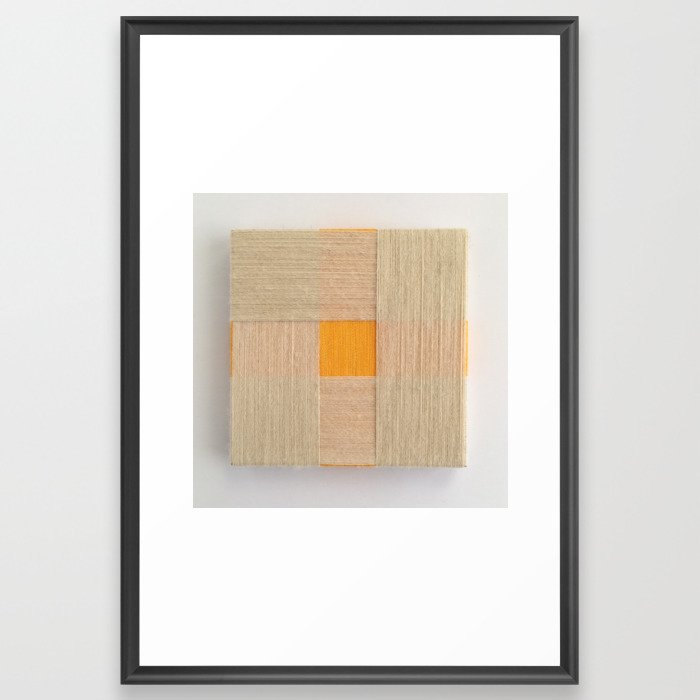 Yellow Square - fiber art Framed Art Print