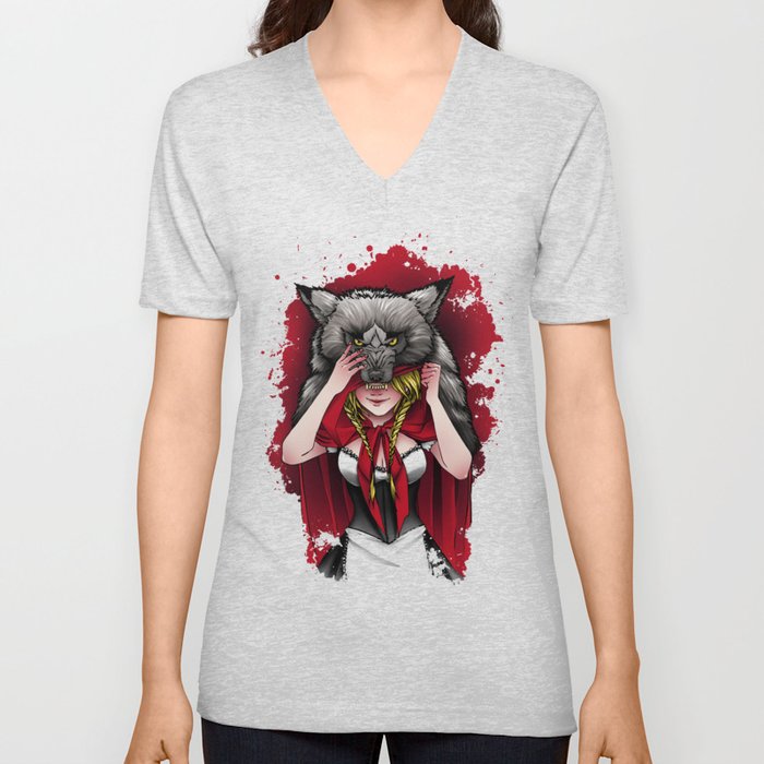 Little Red Riding Hood V Neck T Shirt