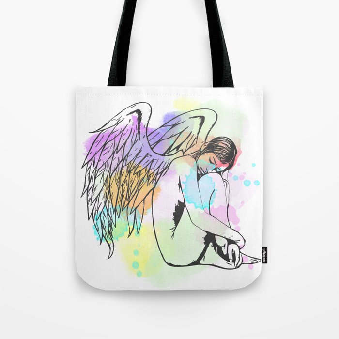 Watercolour Sleeping Angel Tote Bag