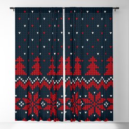 Seamless Knitted Christmas Pattern 01 Blackout Curtain