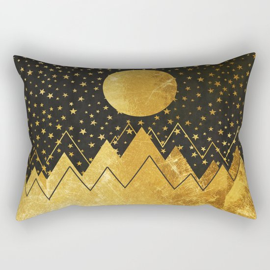 Golden Landscape Rectangular Pillow