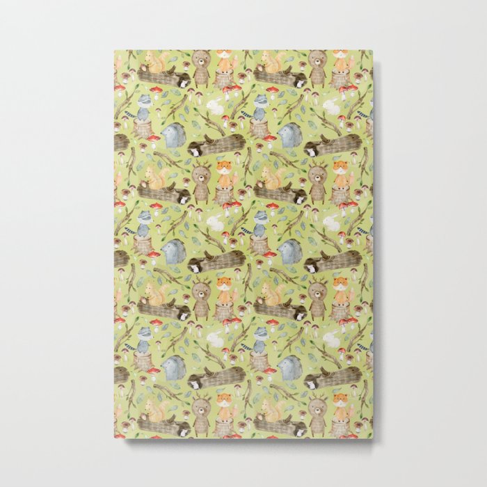 Woodland Animals In Forest Metal Print