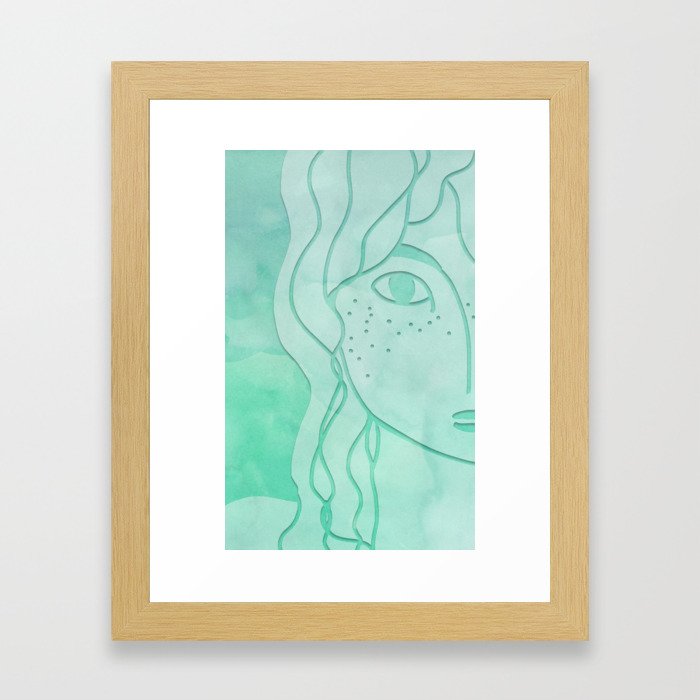 aqua girl Framed Art Print
