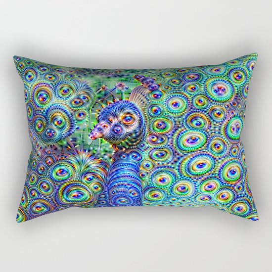 Brilliant Jeweled Peacock Rectangular Pillow