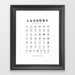 Laundry Guide Symbols Care Framed Art Print