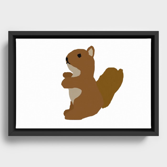 Squirrel Hug Framed Canvas
