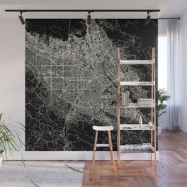 San Jose USA - Black and White City Map Wall Mural