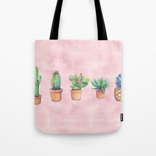 evolution cactus to pineapple water color Tote Bag