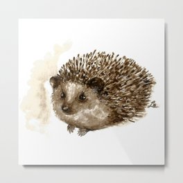 Little hedgehog Metal Print | Animal, Illustration, Nature, Children 