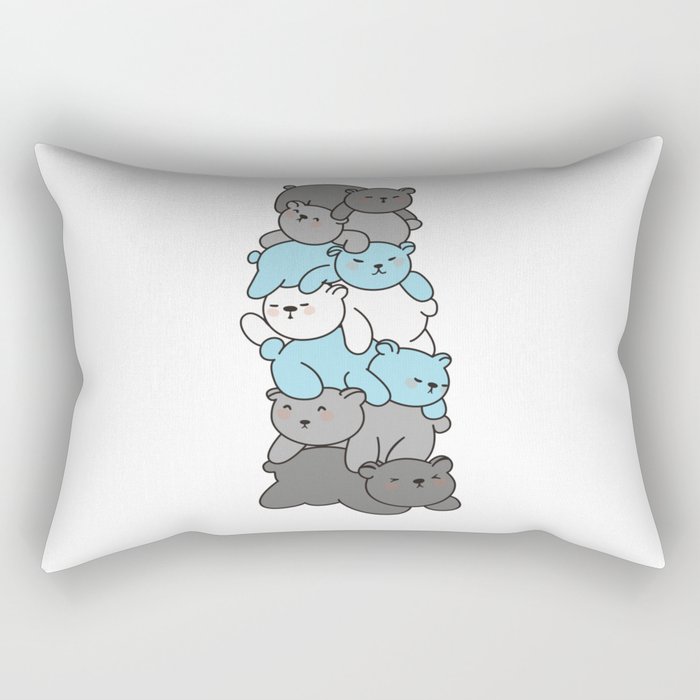 Demiboy Flag Pride Lgbtq Cute Bear Pile Rectangular Pillow