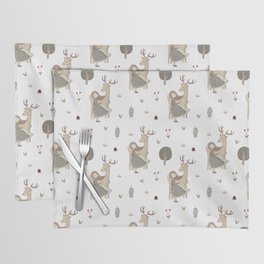 Deer and Girl off white Placemat