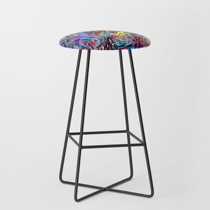 Modern Strip City Art Collection Bar Stool