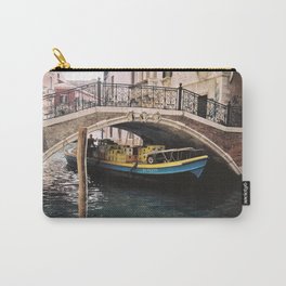 Venice, Life on the Canal Carry-All Pouch | Color, Venizia, Canal, Boat, Italia, Venice, Digital, Photo, Curated, Bridge 