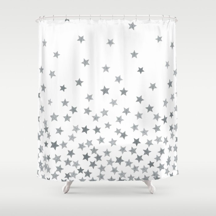 STARS SILVER Shower Curtain