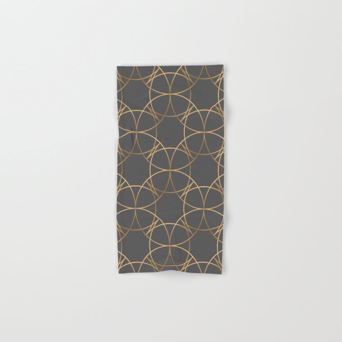 Gray and Gold Luxury Hand Bath Towel by Artsy Wishy Society6