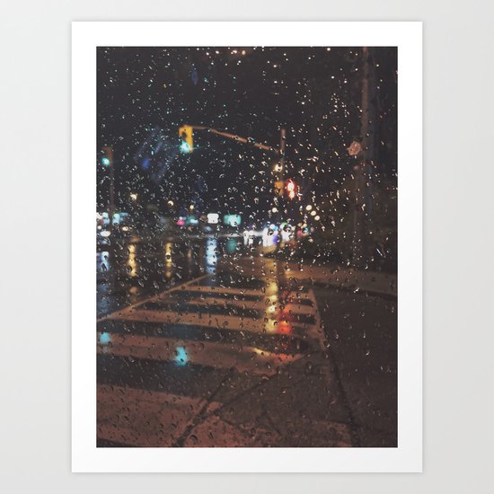 rainy bokeh Art Print