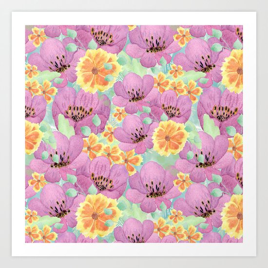 floral pattern. 3 Art Print