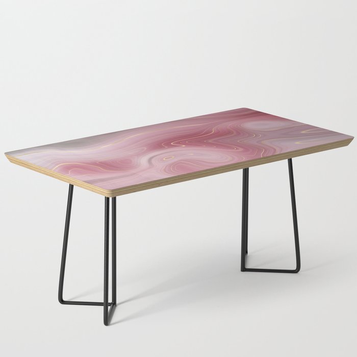 Rose Pink Gold Agate Geode Luxury Coffee Table
